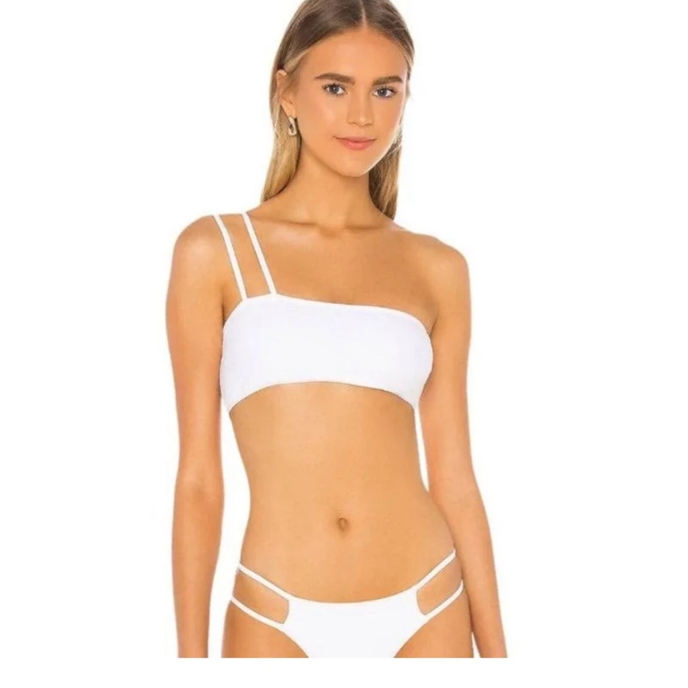 Revolve Superdown white straps swimsuit